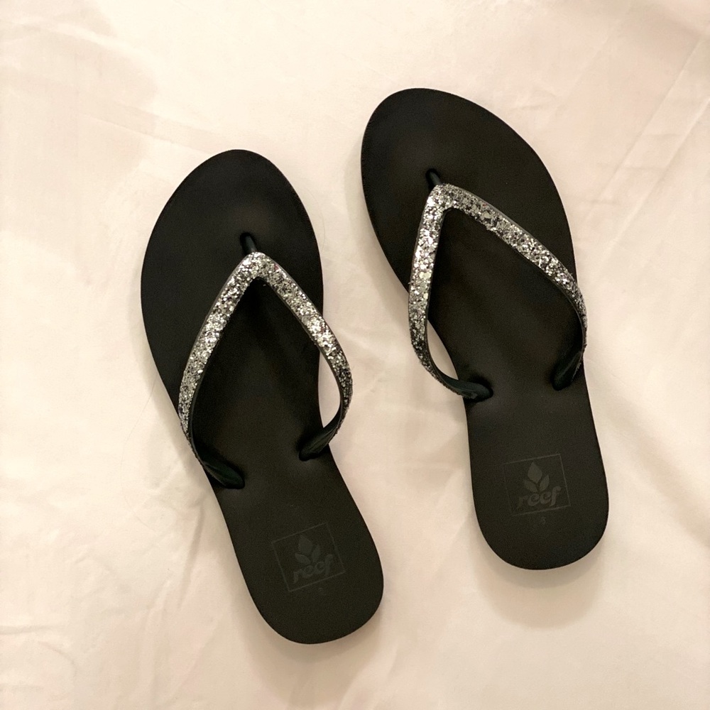 NBW Reef Stargazer flip flops color mermaid (gray sparkle) size 6